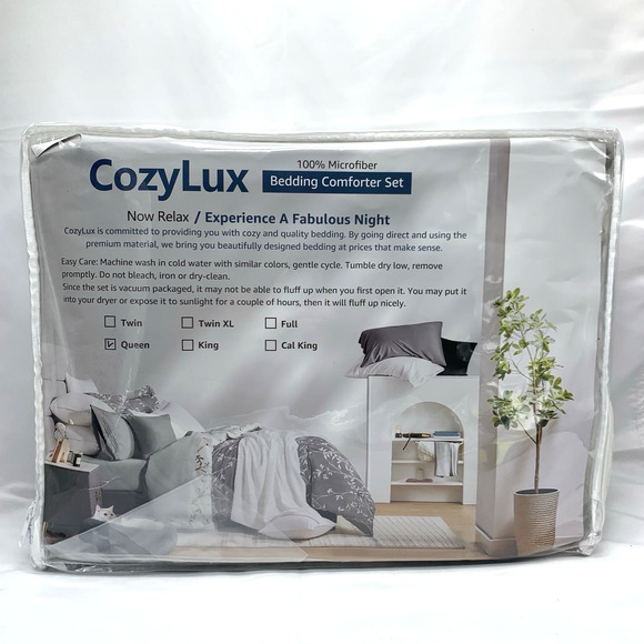 CozyLux Comforter Queen Size Beige Bedding 100% Microfiber NEW - Picture 3 of 5